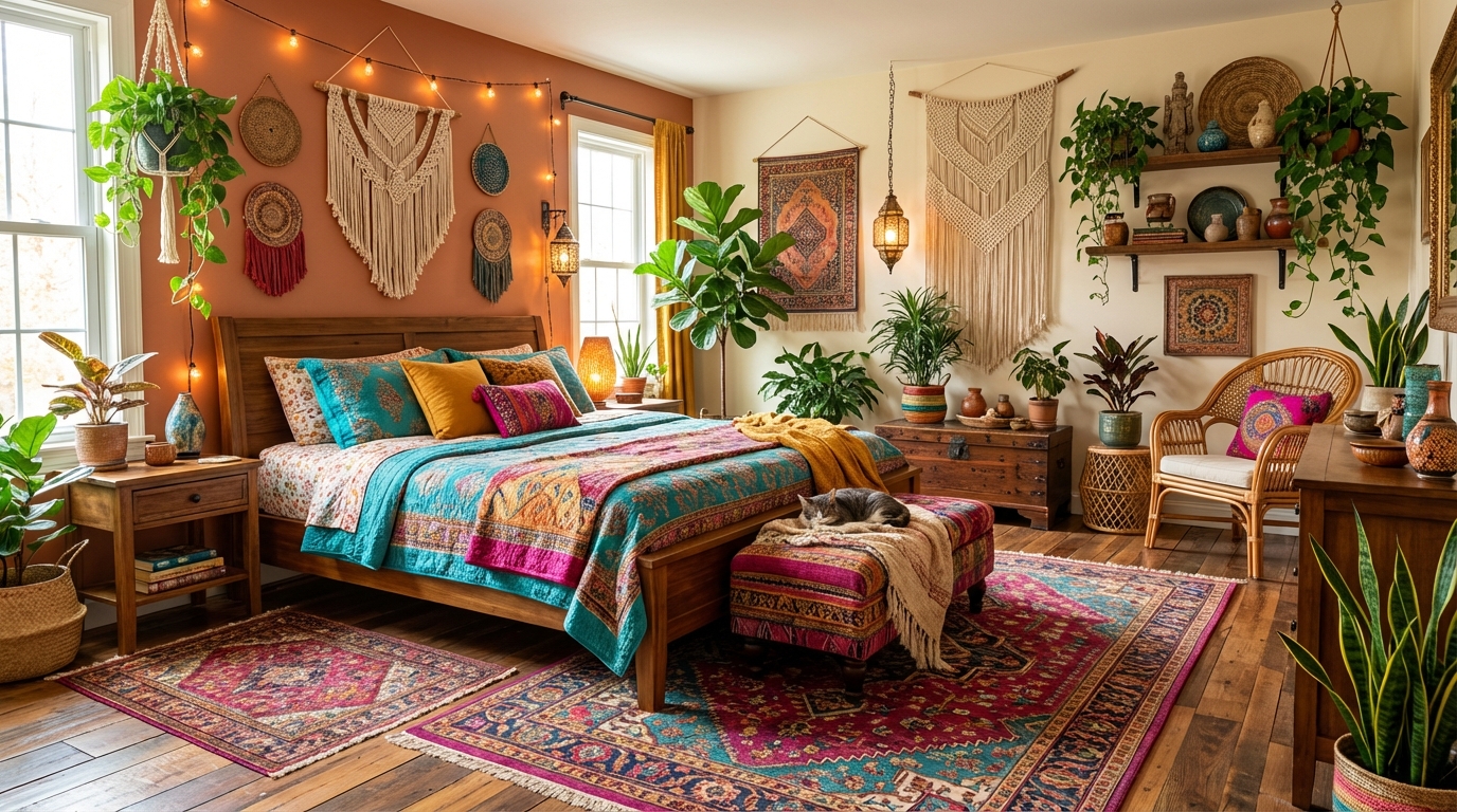 bohemian master bedroom 202601232001
