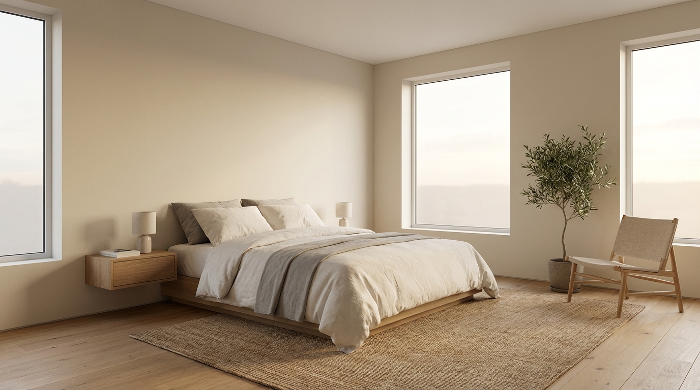 minimalist bedroom with 202601231432